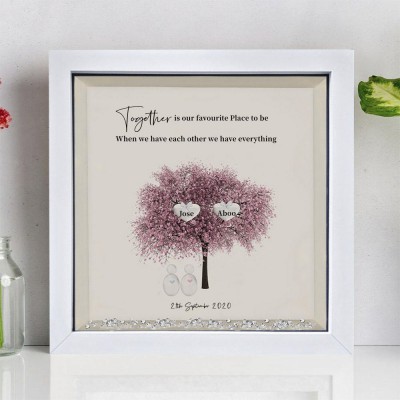Custom Family Tree Frame With Names For Wedding Anniversary Christmas New Home Decor