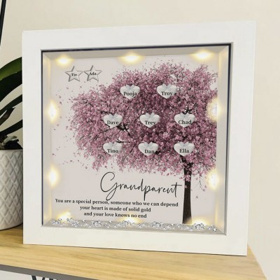 Custom Family Tree Frame With Grandchildren Names For Grandparents Christmas New Home Decor