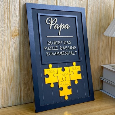 Papa Du bist das Stück, das uns zusammenhält Personalisierte Papa Puzzle Zeichen Geschenk für Papa