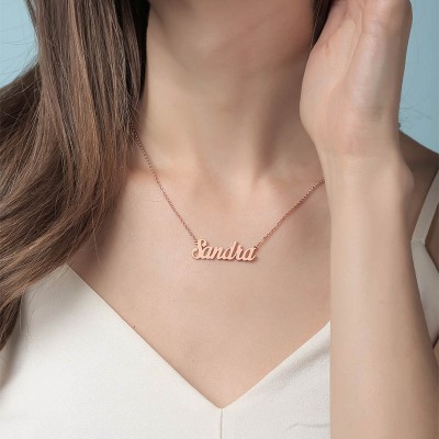 18 Karat Rosévergoldung personalisierte personalisierte "Carrie" Stil Namenskette
