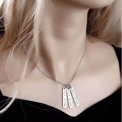Personalisierte Bar Halskette Kundenspezifische Namensgravur Gold Halskette Geschenke