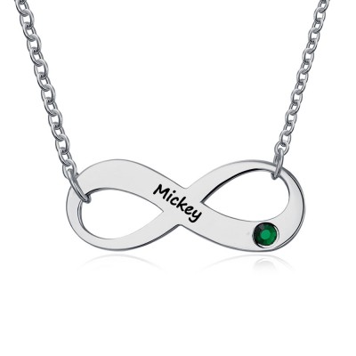 Infinity Namenskette mit Geburtssteinen