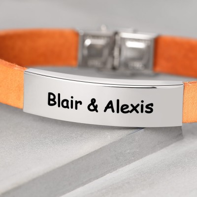 Herren personalisiertes graviertes Namensarmband