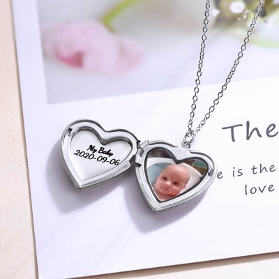 Personalisierte gravierte Foto Medaillon Halskette für Mama Papa Geschenke