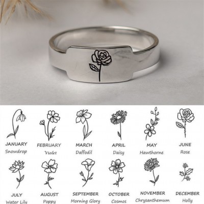 Personalisiertes Familiengeburts-Blumen-Monats-Ring-Geschenk für Sie