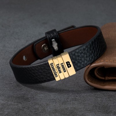 Personalisierte Papa-Armbänder mit eingraviertem Kindernamen Geschenkideen für den Weihnachtstag
