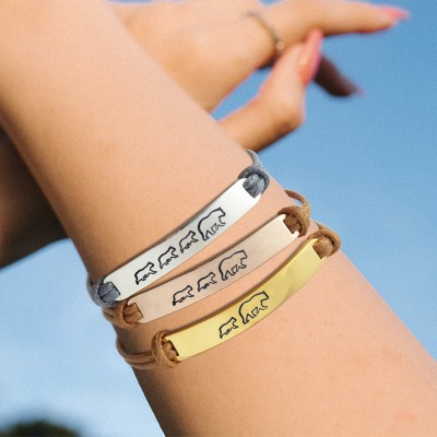 Personalisiertes Mama-Bären-Armband für Mama und Oma
