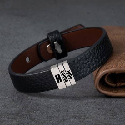 Personalisierte Papa-Armbänder mit eingraviertem Kindernamen Geschenkideen für den Weihnachtstag