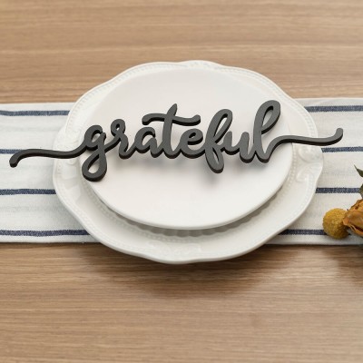 Thanksgiving-Platzkarten für Esstisch Dekor Dankbare Worte Zeichen