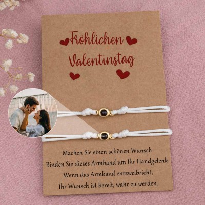 Personalisiertes Foto-Projektionsarmband für ein Paar zum Valentinstag