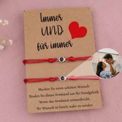 Personalisiertes Erinnerungs-Fotoprojektionsarmband für Paare zum Valentinstag