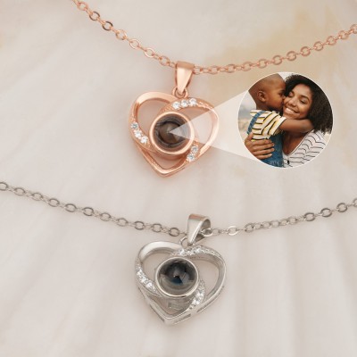 Personalisiertes Memorial-Fotoprojektions-Herz-Charm-Armband