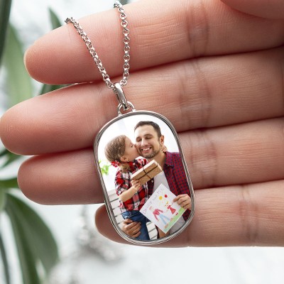 Personalisierte Foto-Halskette für Papa, Vatertag