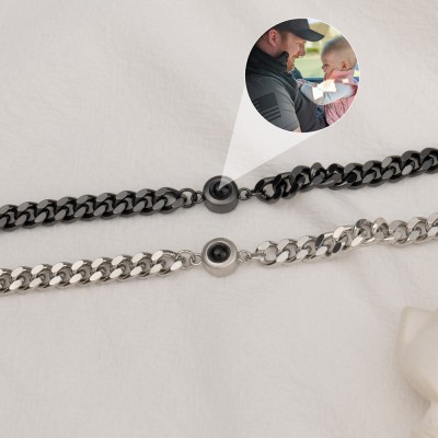 Personalisiertes Fotoprojektionsarmband für Geschenkideen zum ersten Vatertag