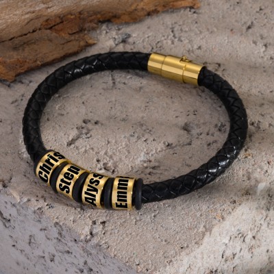 Graviertes Armband für Männer mit personalisiertem Namen, Weihnachts- und Geburtstagsgeschenk für Vater, Ehemann, Freund