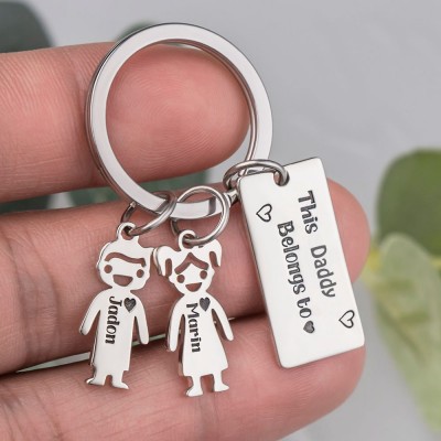 Personalisierte 1-10 Kinder Charms Gravur Name Schlüsselanhänger Geschenke zum Vatertag