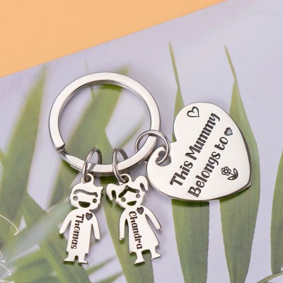 Personalisierte 1-10 Kinder Charms Gravur Name Schlüsselanhänger Geschenke zum Muttertag