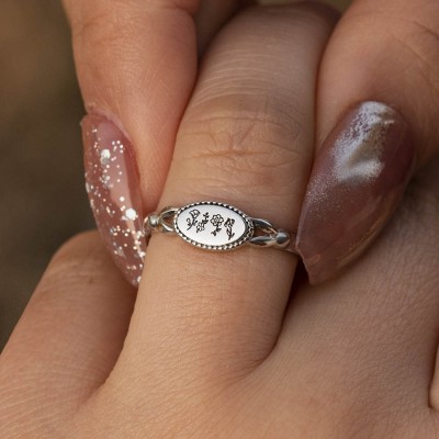 Personalisiertes Familiengeburts-Blumen-Monats-Ring-Geschenk für Sie