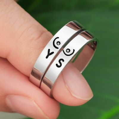 Personalisierter passender Ring Bester Freund Brüste Stapelring 2er Set