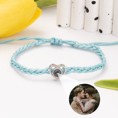 Personalisiertes Memorial-Fotoprojektions-Charm-Armband, Valentinstag-Geschenkideen