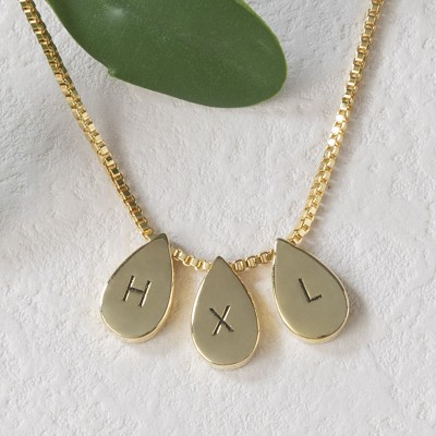 18K Vergoldung 18K Rosévergoldung Personalisierter Name Gravur Initial Neckalce