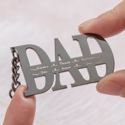 Vatertagsgeschenk personalisierte Papa Puzzle Name Gravur Schlüsselanhänger