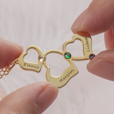 Personalisierte Familienname Herz Halskette Weihnachtsgeschenk