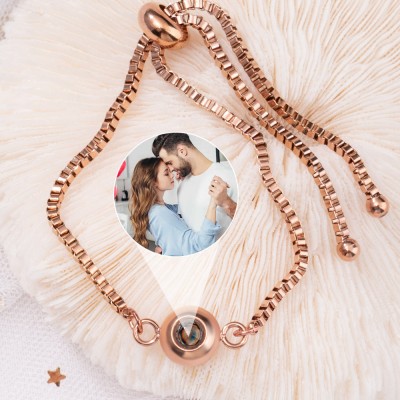 Individuelles Fotoprojektions-Charm-Armband für Paare, Seelenverwandte, Valentinstag-Geschenkideen