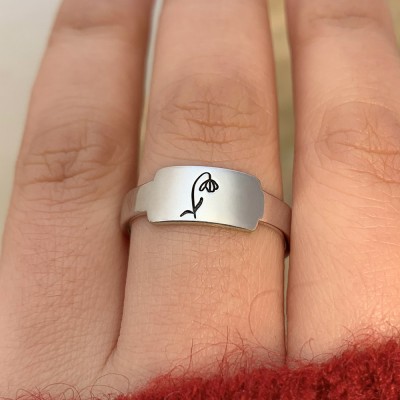 Personalisiertes Familiengeburts-Blumen-Monats-Ring-Geschenk für Sie