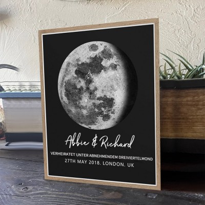 Personalisierte Paar Mondphase Zeichen Keepsake Geschenke für Valentinstag