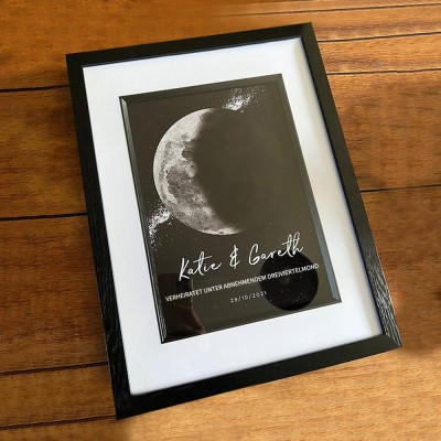Personalisierte Paar Mondphase Zeichen Keepsake Geschenke für Valentinstag