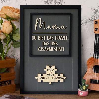 Benutzerdefinierte Mama Puzzle Zeichen mit Namen des Kindes für Mama/Oma Weihnachtsgeschenk