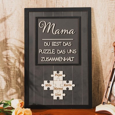 Benutzerdefinierte Mama Puzzle Zeichen mit Namen der Kinder für Mama Oma Muttertag