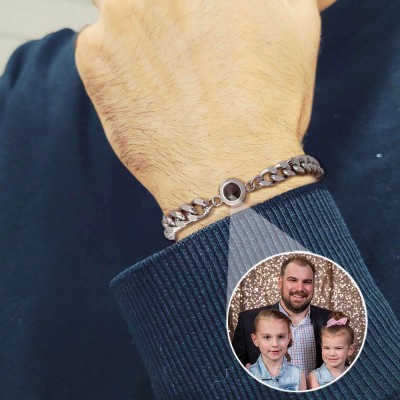 Personalisierte Fotoprojektionsarmband-Geschenkideen für Papa zum Vatertag