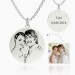 Women's Round Photo Engraved Tag Necklace